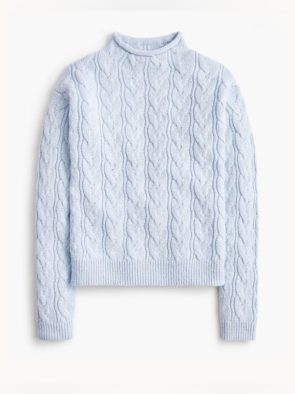 J.Crew Factory.Light Blue Cable mockneck sweater.S.NWT